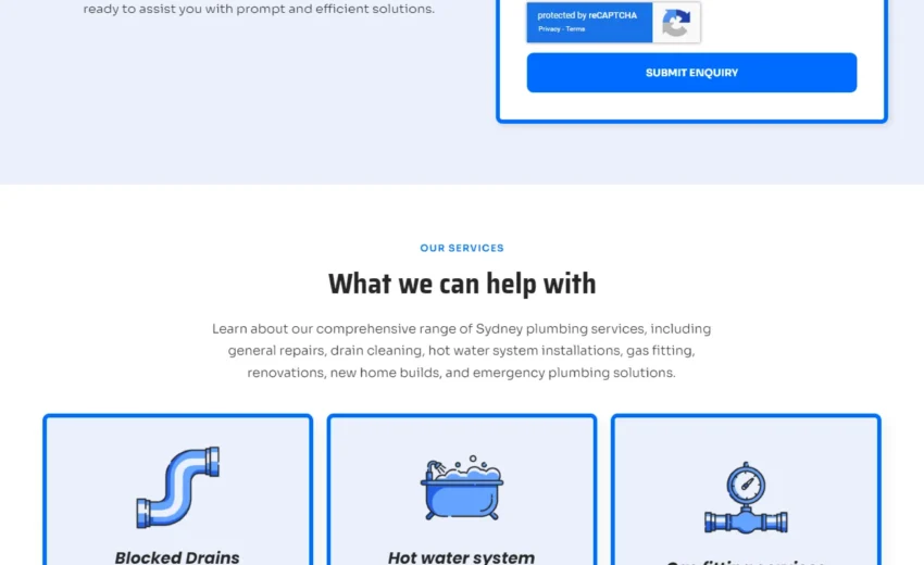 Website for Plus Plumbing