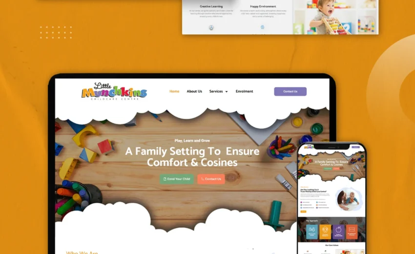 Little Munchkins: Website for Child Care Centre